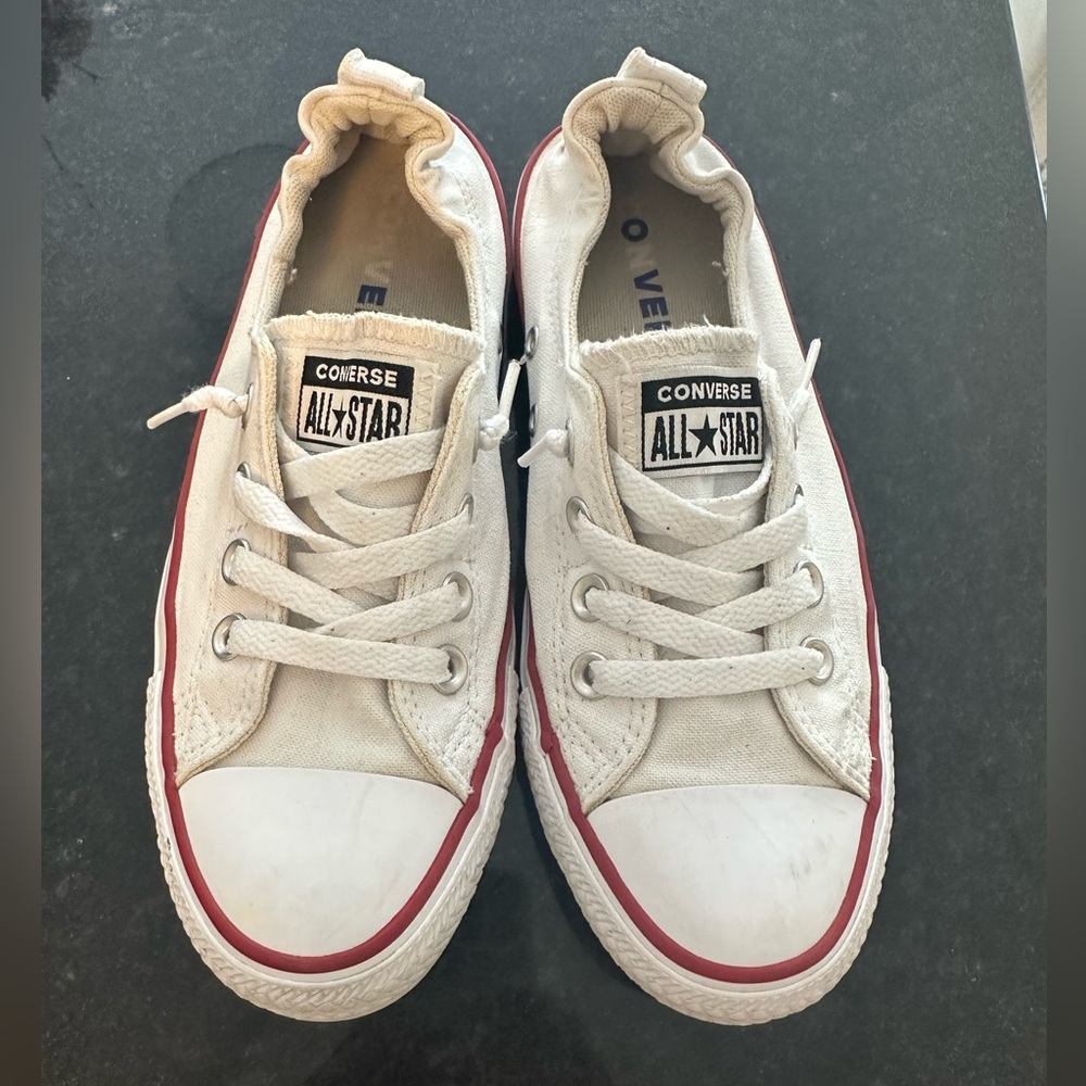 White Converse Women 7.5